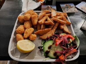 Scampi Chips @ Holly Hill Inn near Flowery Dell Lodges